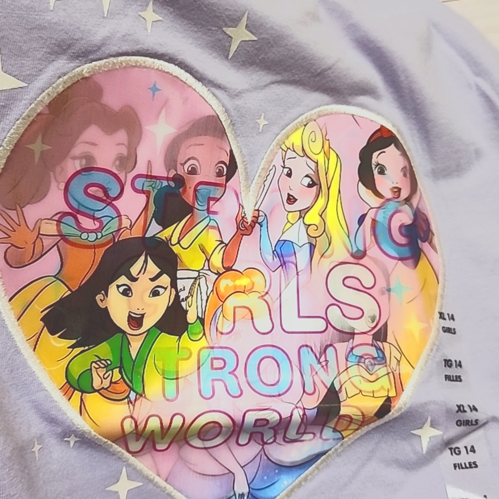 Disney Princesses tshirt Girls 14, Purple Strong Girls, Strong World
